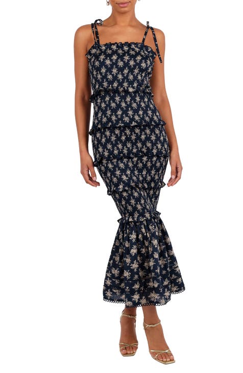 Vestido veraniego floral escalonado Jazy