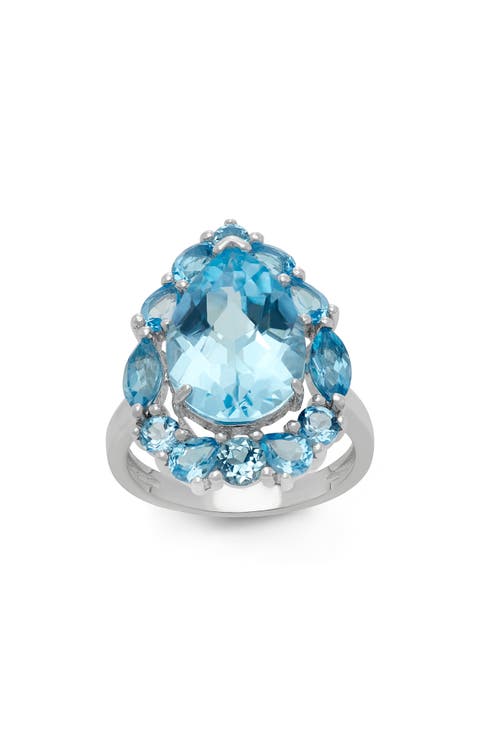 Teardrop Halo Ring