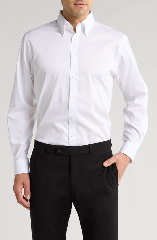Traditional Fit Non-Iron Cotton Button-Down Dress Shirt (Regular & Big)