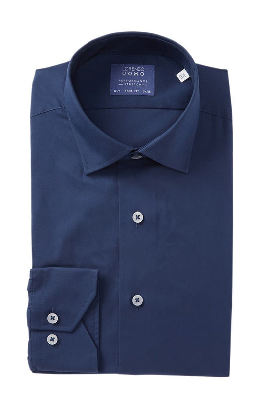 Travel Cotton Stretch Trim Fit Dress Shirt
