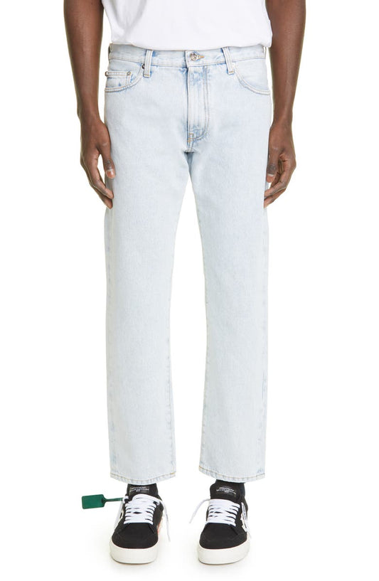 Men's Diagonal Stripe Slim Fit Jeans
