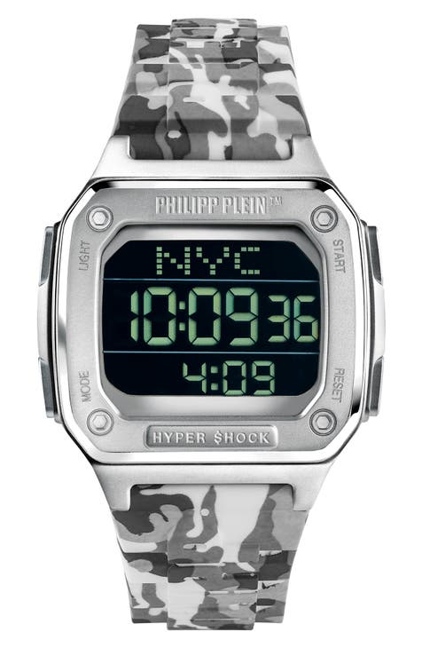 Reloj Hyper $hock Square con correa de silicona, 44 mm