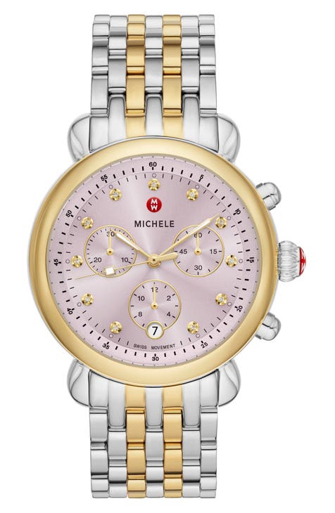 CSX Reloj de pulsera bicolor con diamantes, 38 mm - 0,03 ct.
