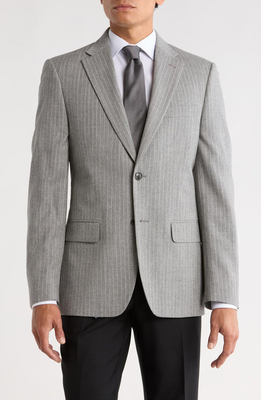 Pinstripe Wool Two-Button Sport Coat