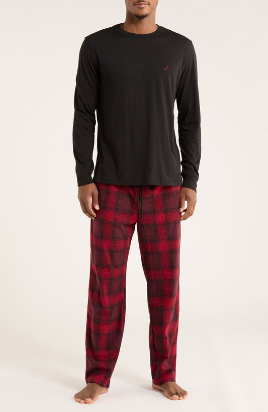 Cozy Fleece T-Shirt & Plaid Pajama Pants Set