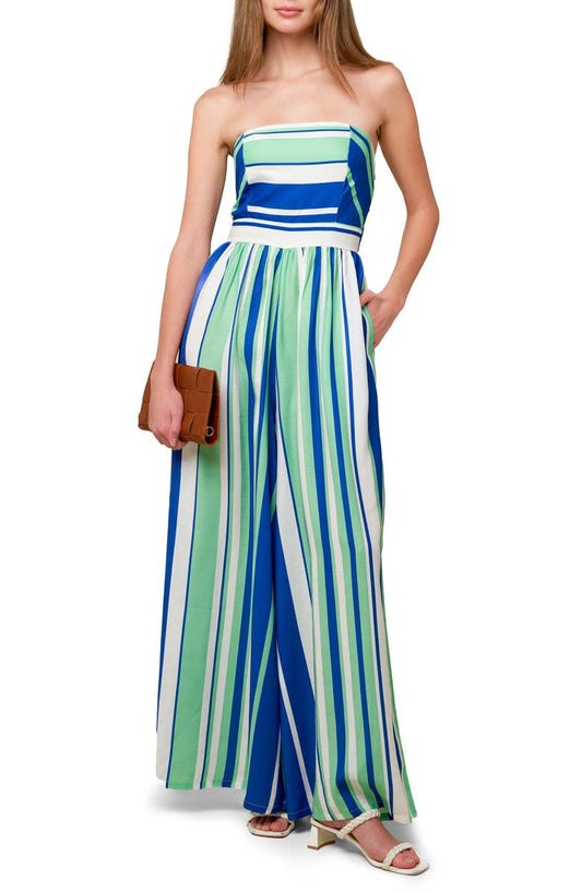 Stripe Strapless Jumpsuit