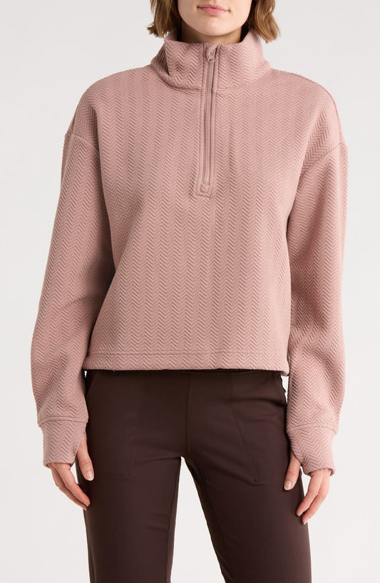 After Match Chevron Quarter Zip Sweatshirt