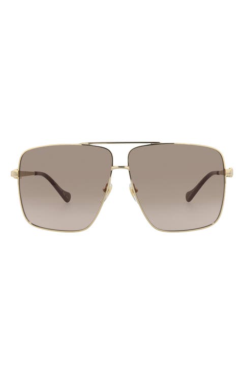 63mm Oversize Square Sunglasses