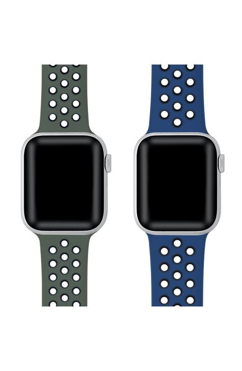 Paquete de 2 correas de silicona transpirable para Apple Watch