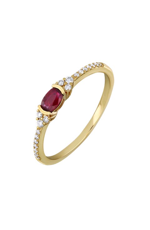 El Mar 18K Yellow Gold Ruby & Diamond Ring