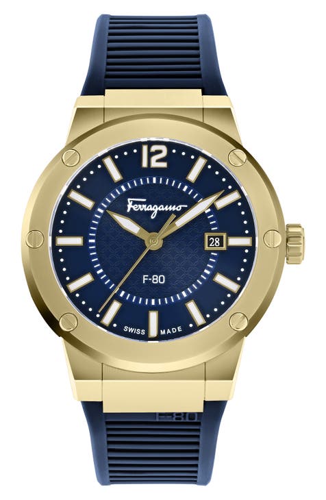 Reloj cronógrafo F-80 con correa de silicona, 44 mm