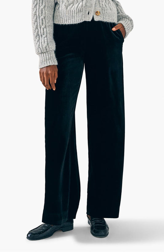 Genevieve Wide Leg Stretch Velvet Pants