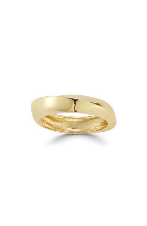 Anillo Bisel Twist de Oro de 14K