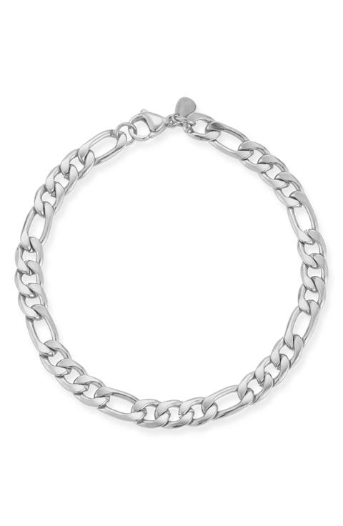 7mm Figaro Chain Bracelet