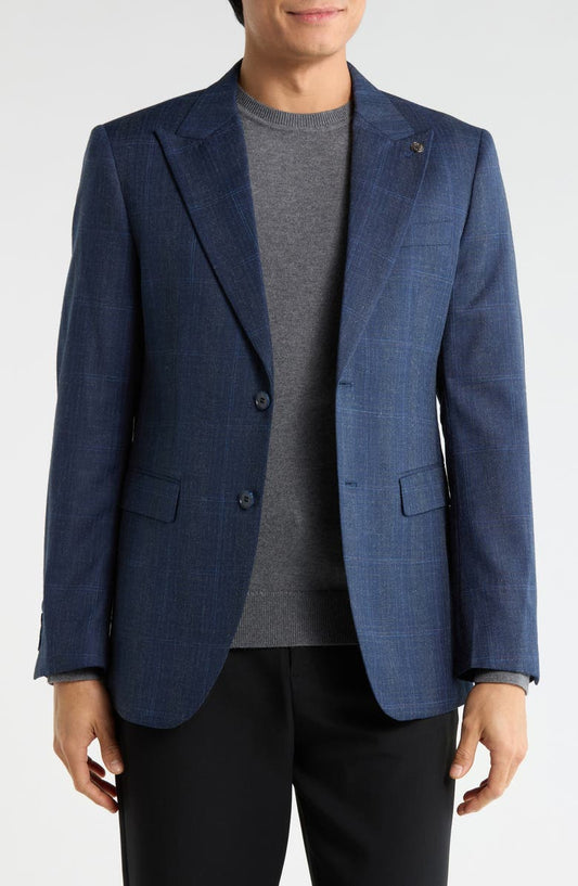 Slim Fit Plaid Stretch Sport Coat