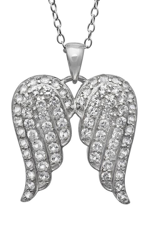 Sterling Silver Angel Wings Pendant Necklace