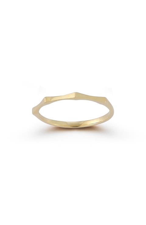 Faceted Thin Band Ring
