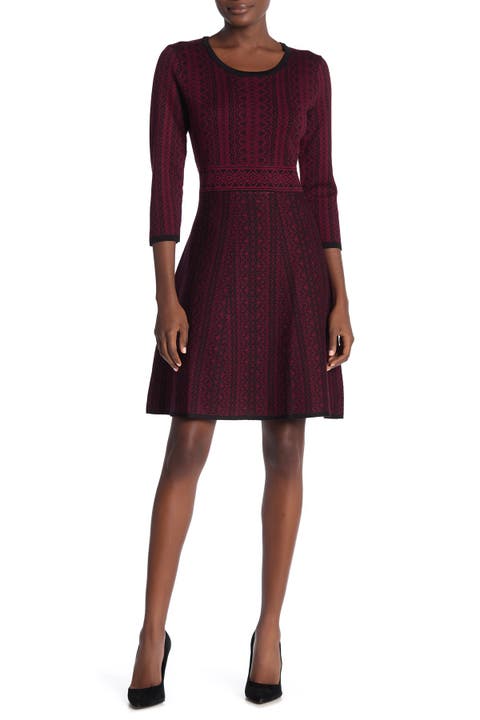 Vestido estilo suéter con estampado geométrico