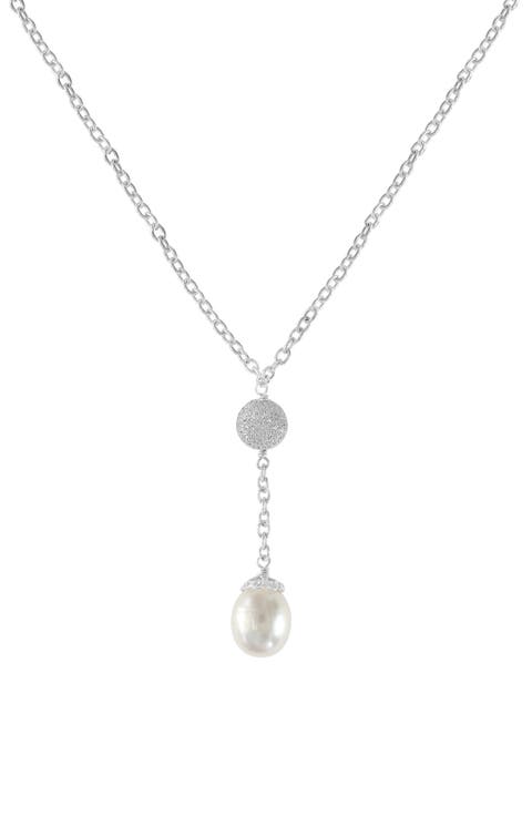 Sterling Silver Freshwater Pearl Lariat Necklace