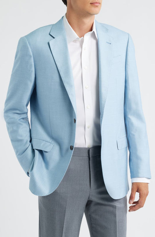 Pale Blue Slub Sport Coat (Regular & Big)
