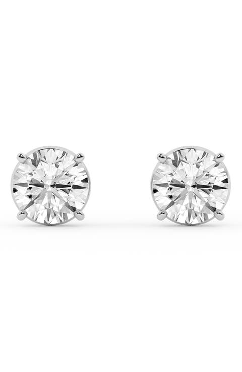 14K Gold Lab Created Diamond Stud Earrings