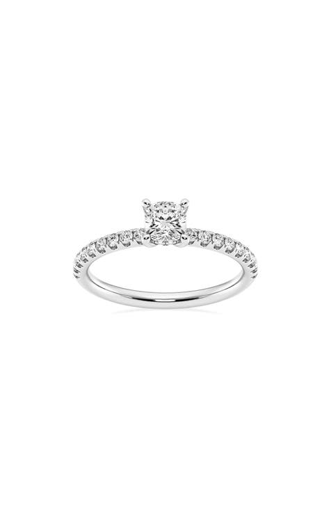 Anillo de diamantes creados en laboratorio talla cojín - 0,85ct.