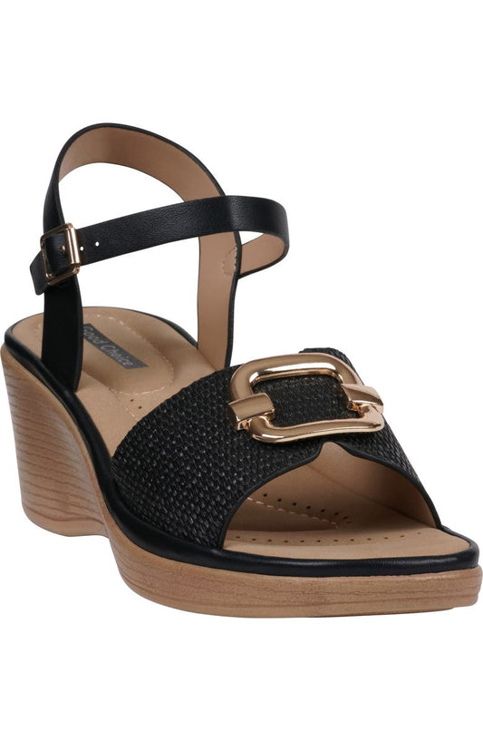 Fia Buckle Wedge Sandal (Women)