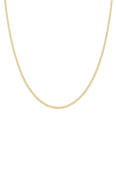 14K Gold Curb Chain Necklace