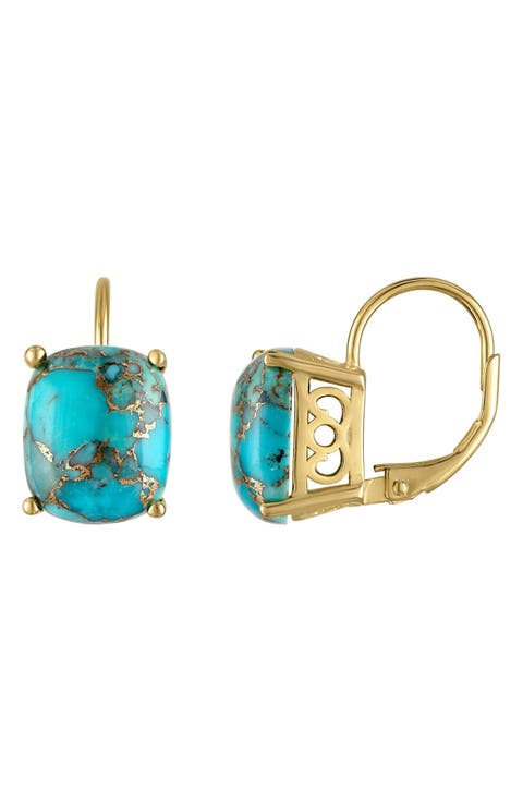 Composite Turquoise Drop Earrings