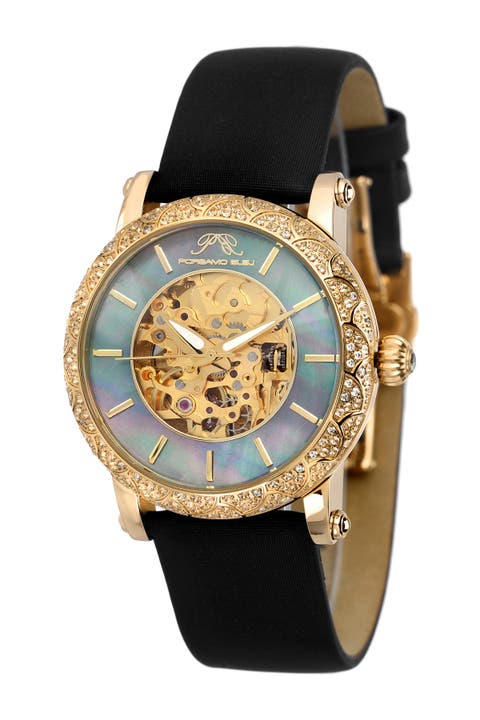 Reloj automático de mujer Liza Topaz Stone, 38 mm x 44 mm