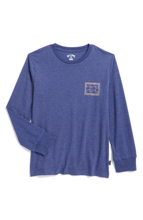 Camiseta gráfica de manga larga con logotipo cuadrado Wave Square para niños (niño grande)