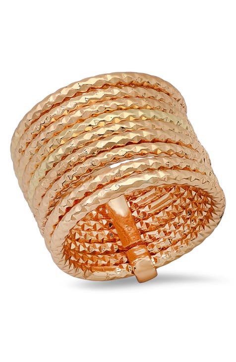 Anillo apilado martillado de latón