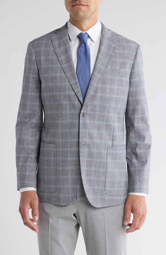Check Notch Lapel Sport Coat (Regular, Short & Long)