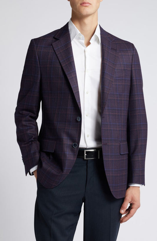 Hyperlight Soft Plaid Wool Sport Coat (Regular & Big)
