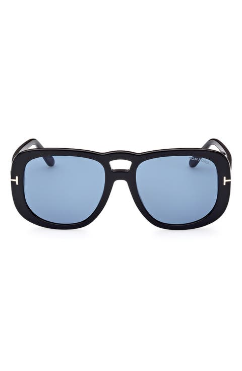 56mm Gradient Aviator Sunglasses