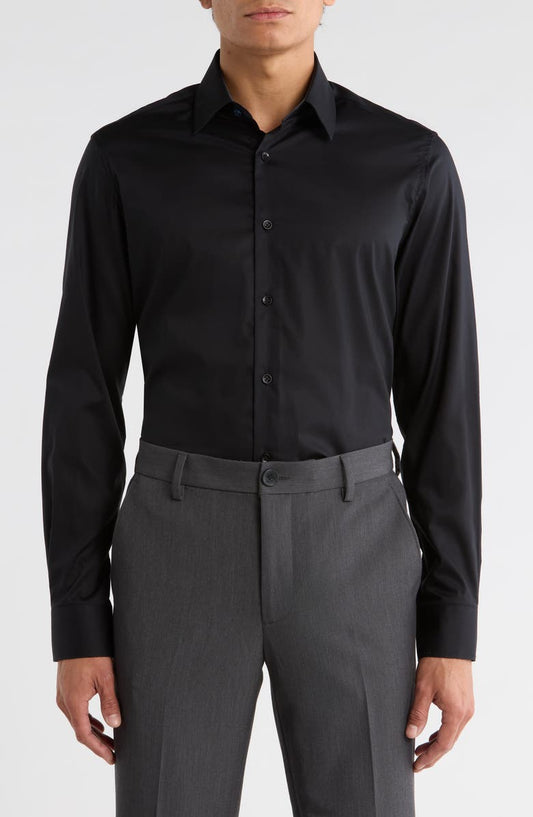 Slim Fit Stretch Cotton Dress Shirt