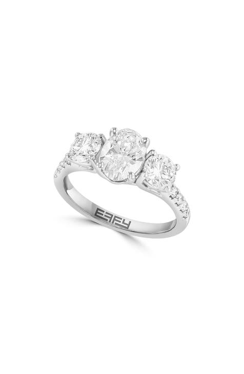 Anillo de Diamantes Creados en Laboratorio de Oro Blanco de 14K - 2.43ct.