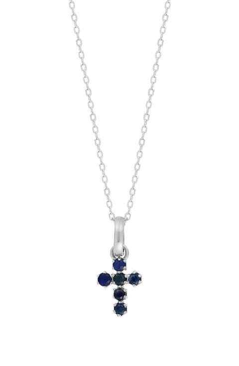 El Mar Gemstone Cross Pendant Necklace (Nordstrom Exclusive)