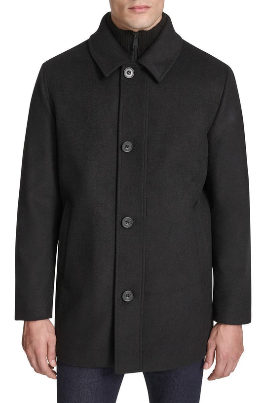 Single Button Wool Blend Knit Blazer
