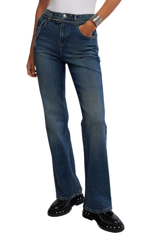 Sabine Belted Slim Bootcut Jeans