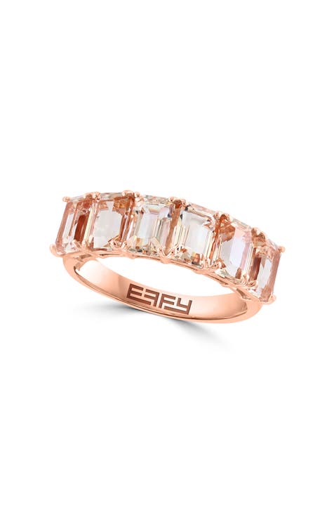 Anillo Morganita Oro Rosa 14K