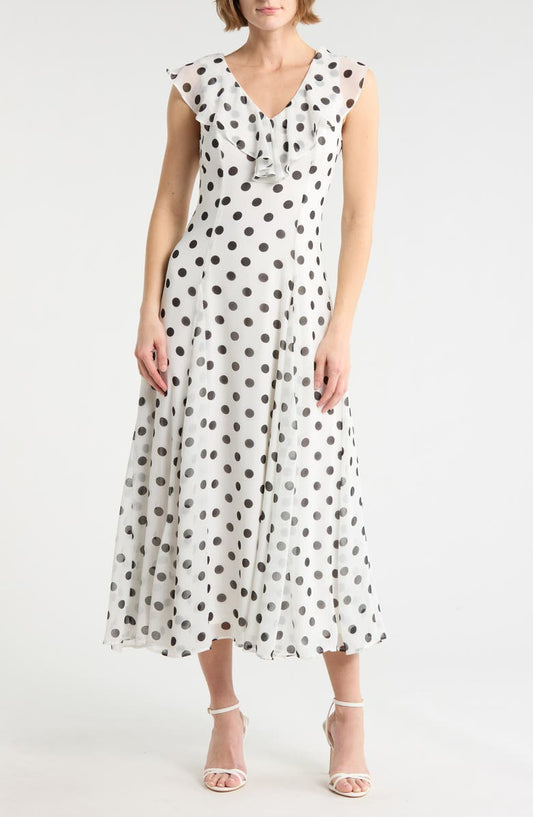 Ruffle Godet Maxi Dress