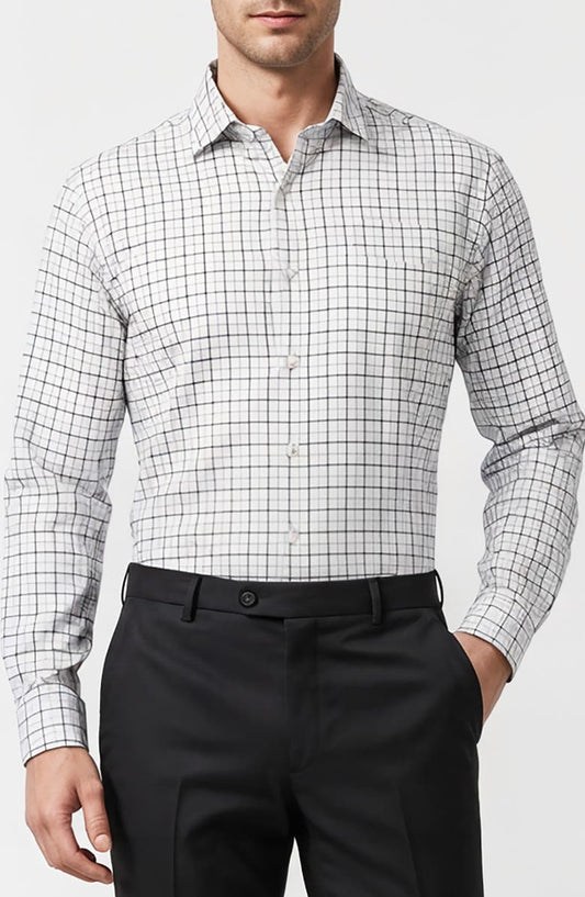 Micro Check Woven Dress Shirt