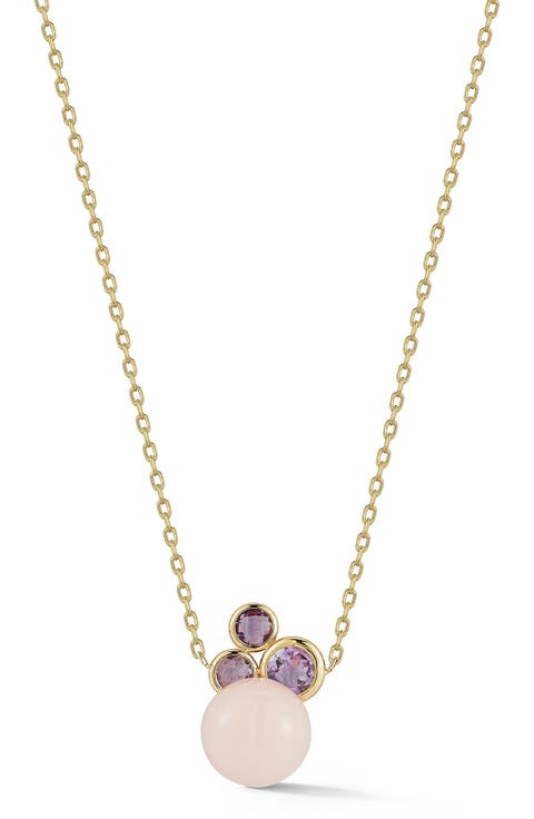 Rose Quartz & Amethyst Pendant Necklace