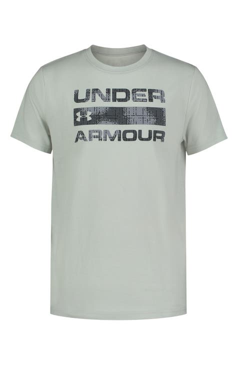 Camiseta con estampado de logotipo apilado para niños (niño grande)