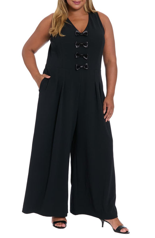 Bow Front Sleeveless Jumpsuit (Plus)