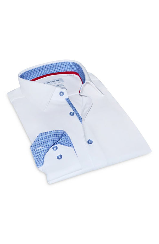 Tailored Fit Solid Cotton Dress Shirt