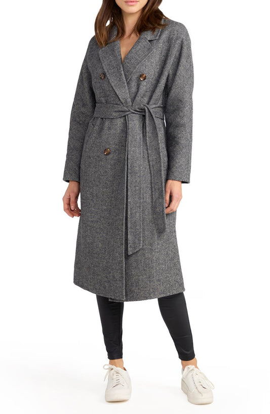 Standing Still Belted Wool Blend Coat