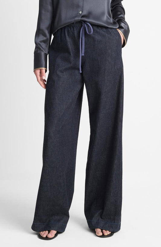 Low Rise Twill Wide Leg Pants