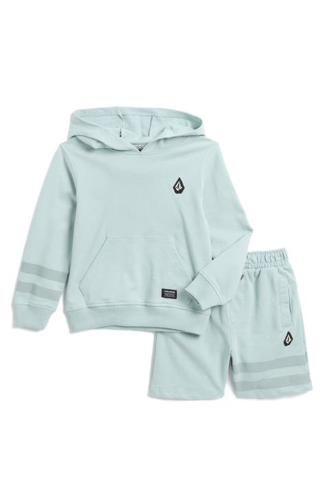 Conjunto de sudadera con capucha y pantalones cortos de felpa francesa para niños pequeños (niños pequeños y niños pequeños)